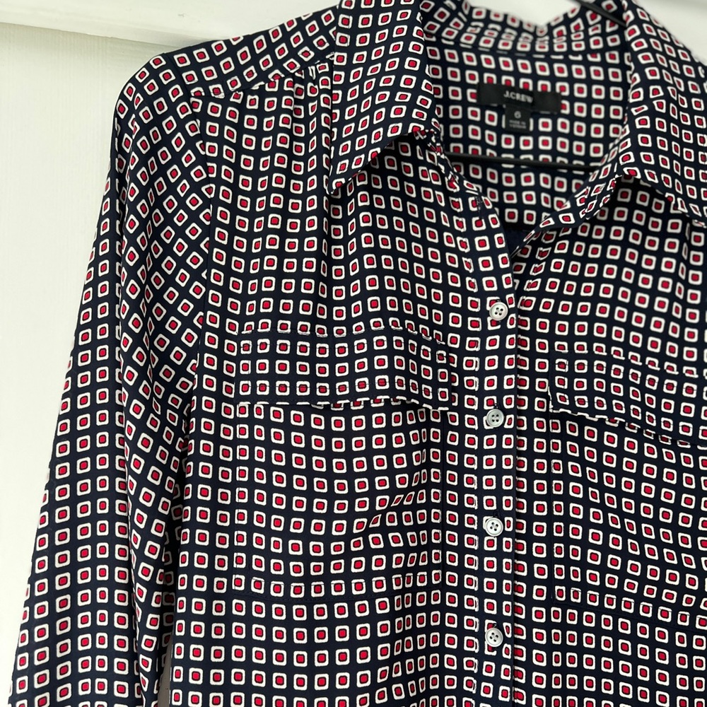 J. Crew button front dress in geometric print - Picture 4 of 5